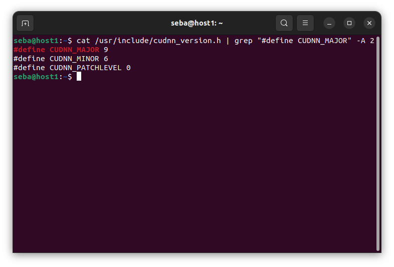 cat /usr/include/cudnn_version.h | grep "#define CUDNN_MAJOR" -A 2