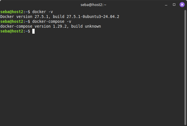 docker -v && docker-compose -v