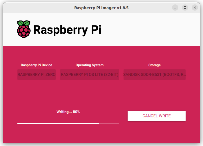 Write Raspberry Pi OS Lite